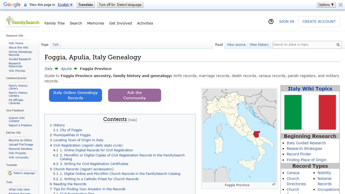 Foggia, Apulia, Italy Genealogy - FamilySearch Wiki
